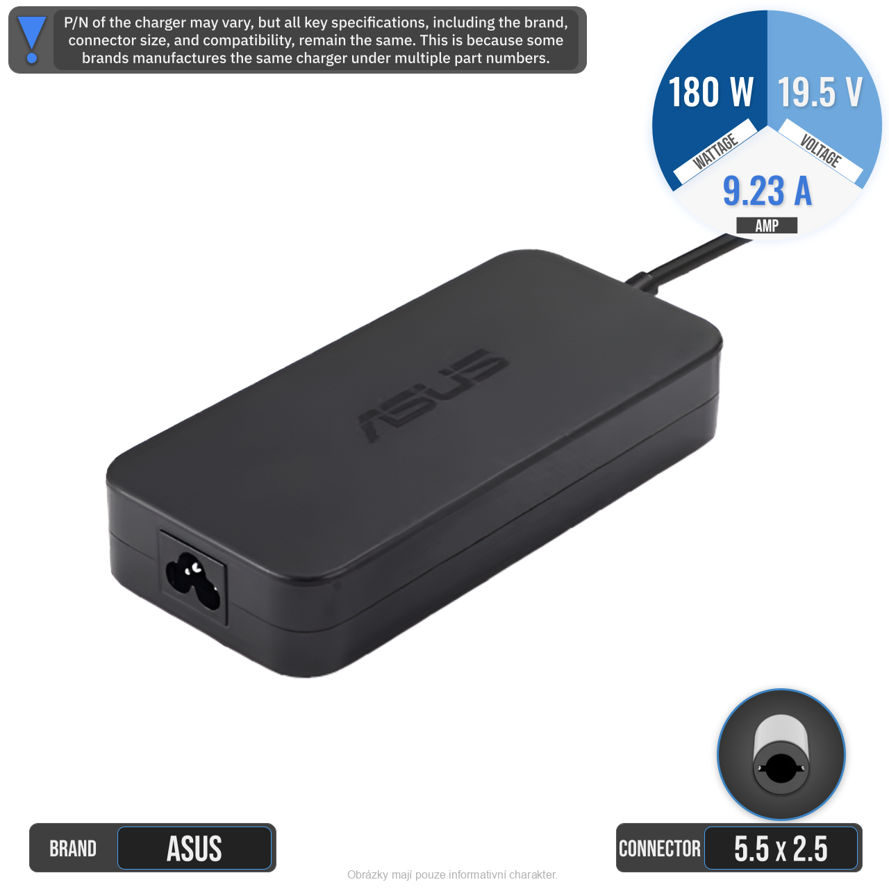 Originální 180W AC Adaptér Asus FA180PM111 19,5V 9,23A - lehce škráblý